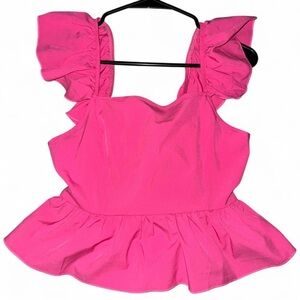 Hot Pink ruffle top